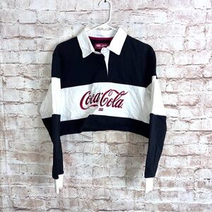 Kith x Coca-Cola Cropped Long-Sleeve Rugby in Black & White Size Medium